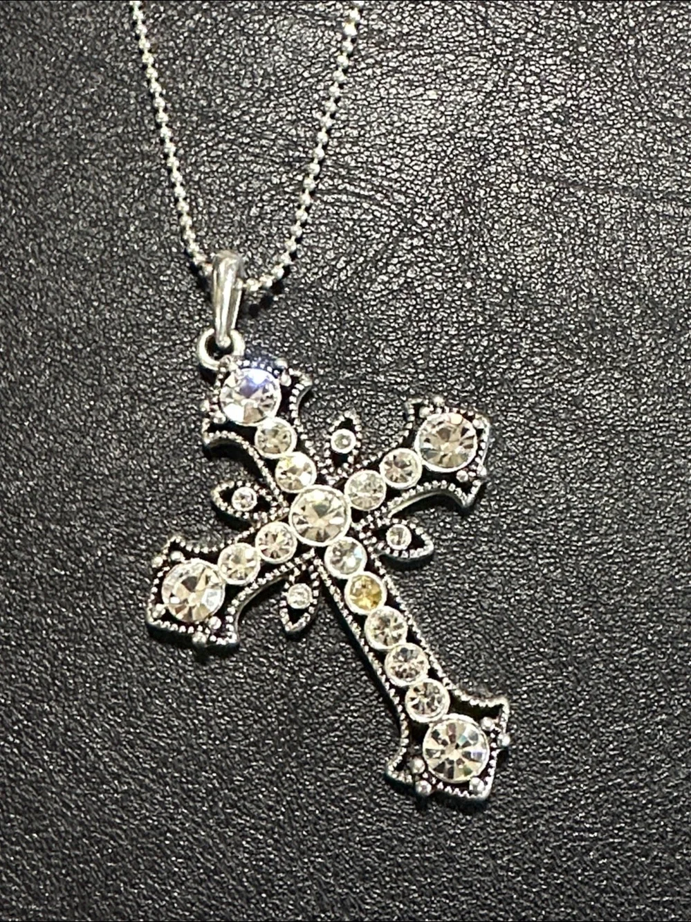 Premier Designs Grace Silver Tone Cross Necklace
